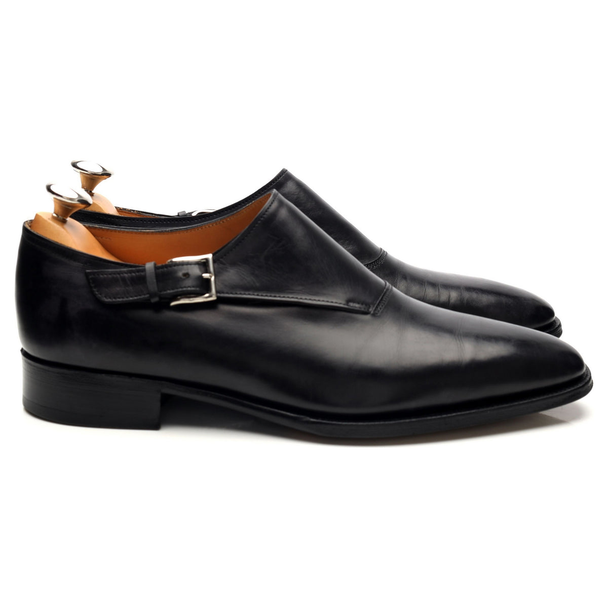 &#39;Vale&#39; Black Leather Monk Strap UK 7 E