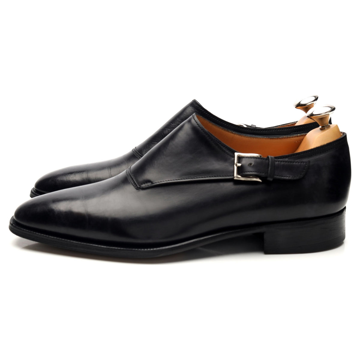 &#39;Vale&#39; Black Leather Monk Strap UK 7 E