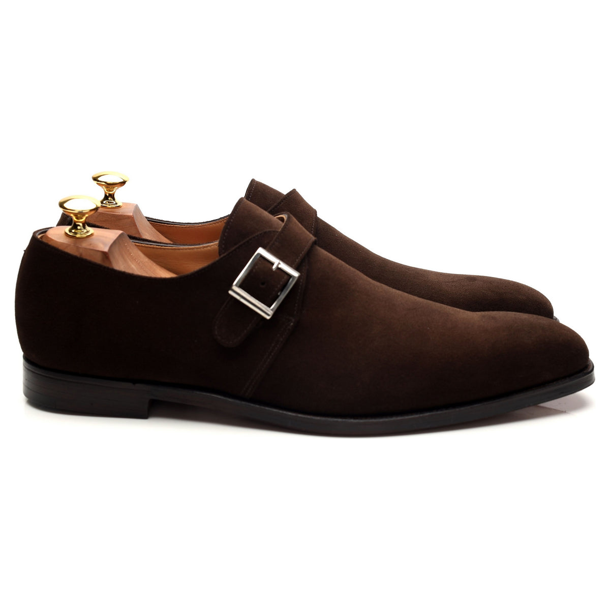 &#39;Monkton&#39; Dark Brown Suede Monk Strap UK 10.5 E