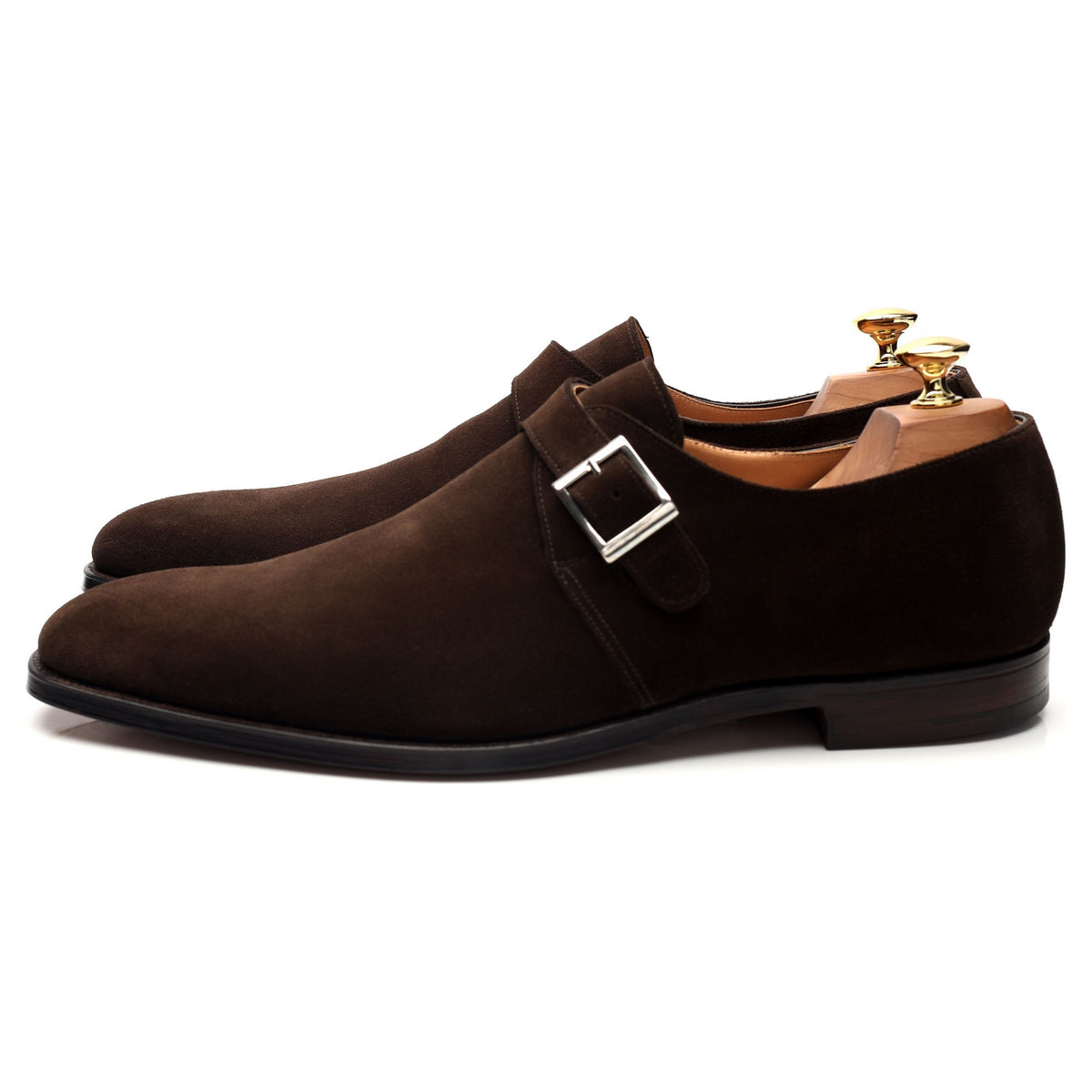 &#39;Monkton&#39; Dark Brown Suede Monk Strap UK 10.5 E