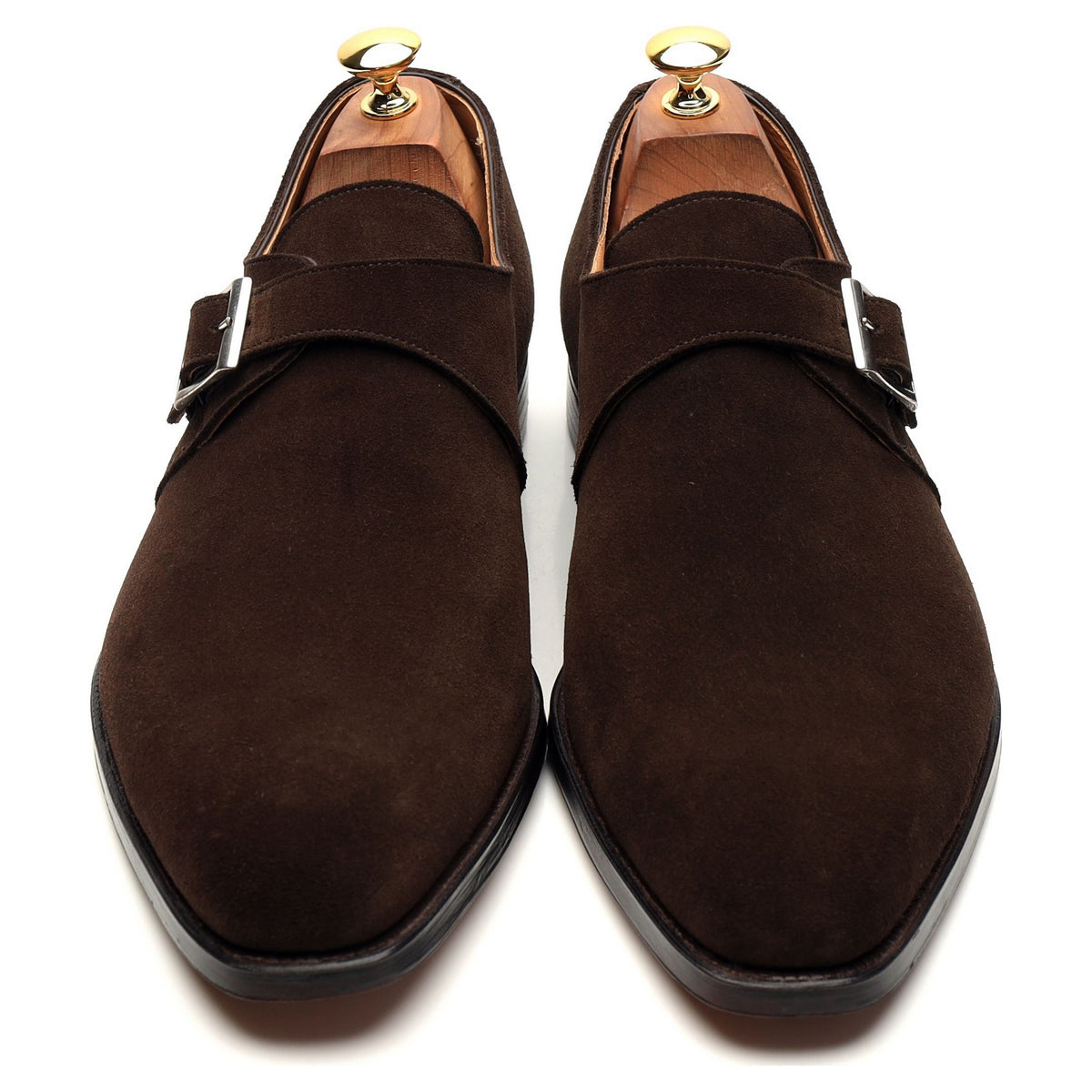 &#39;Monkton&#39; Dark Brown Suede Monk Strap UK 10.5 E