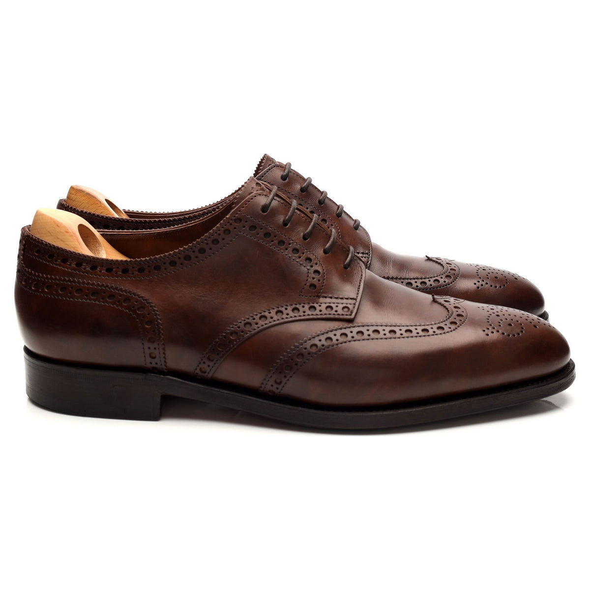 &#39;Hayle&#39; Dark Brown Museum Leather Derby Brogue UK 7 E