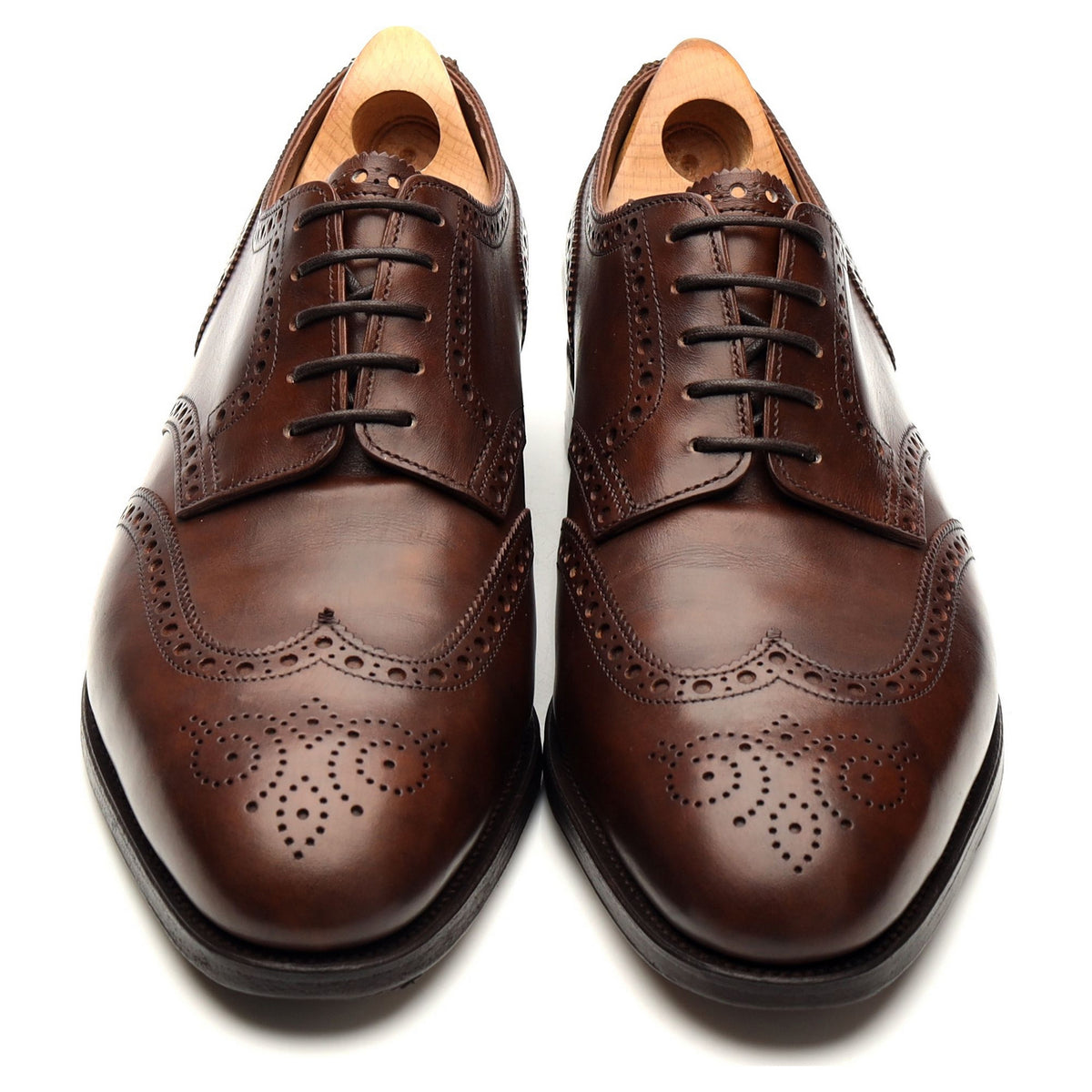 &#39;Hayle&#39; Dark Brown Museum Leather Derby Brogue UK 7 E