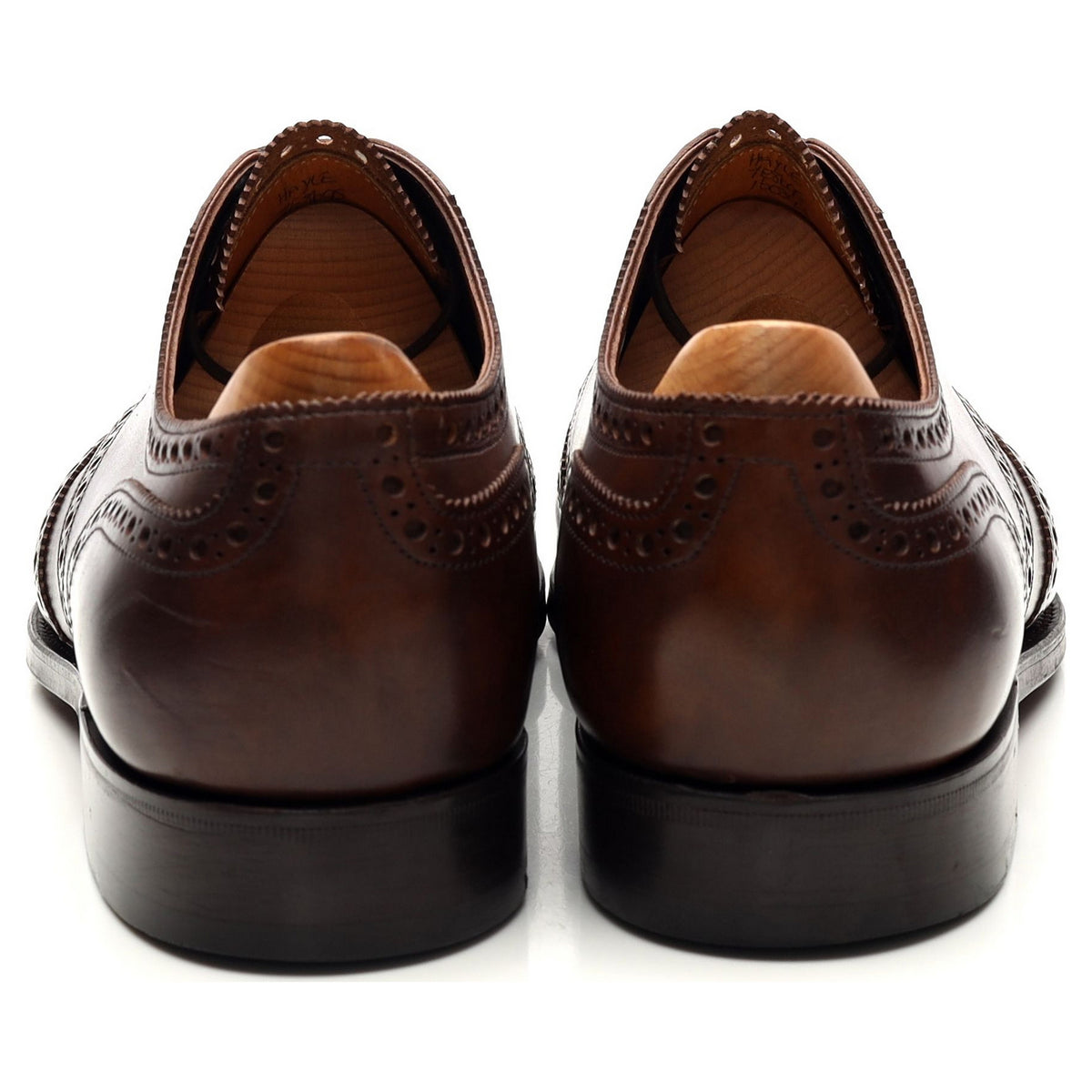 &#39;Hayle&#39; Dark Brown Museum Leather Derby Brogue UK 7 E