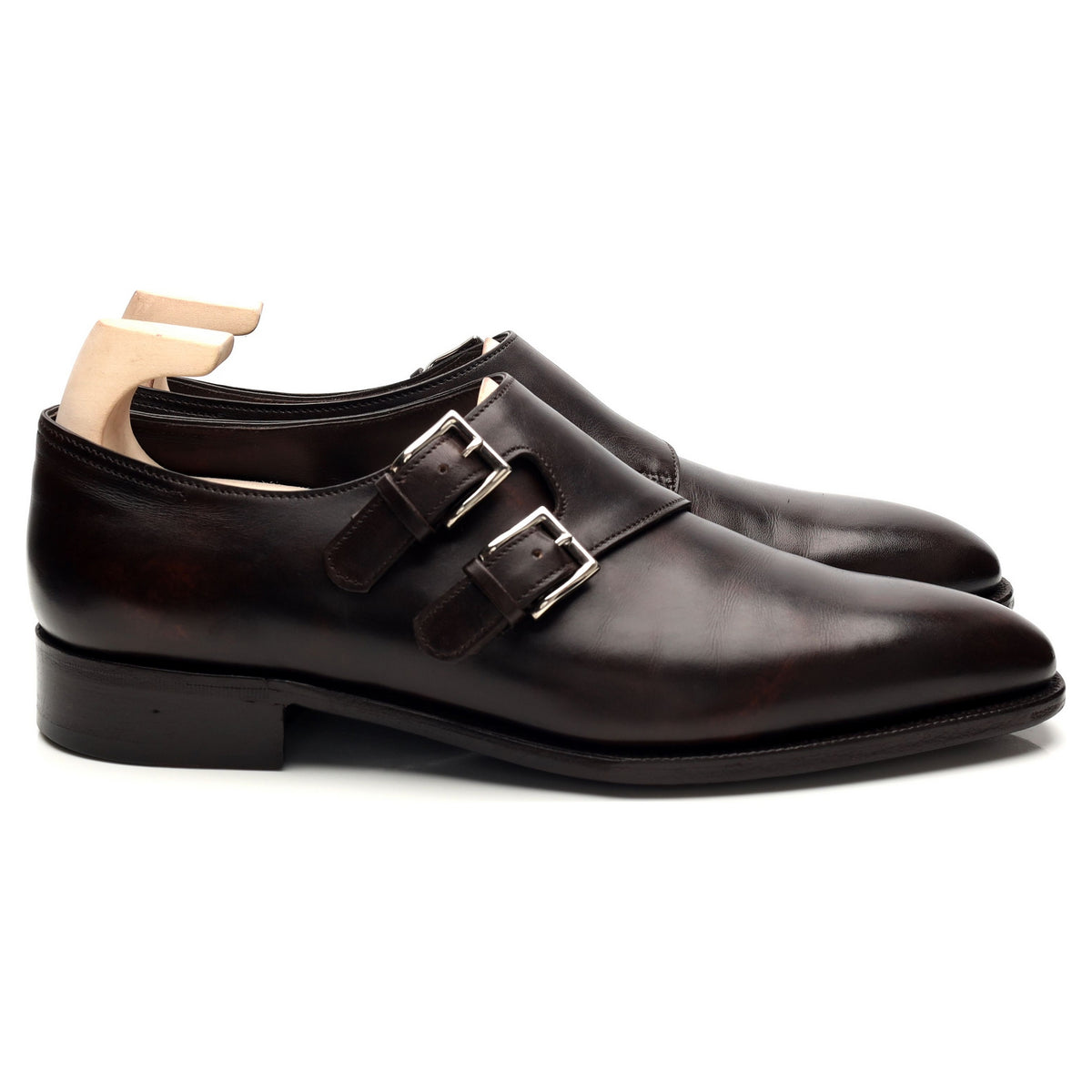 &#39;Chapel&#39; Dark Brown Leather Double Monk Strap UK 7 E