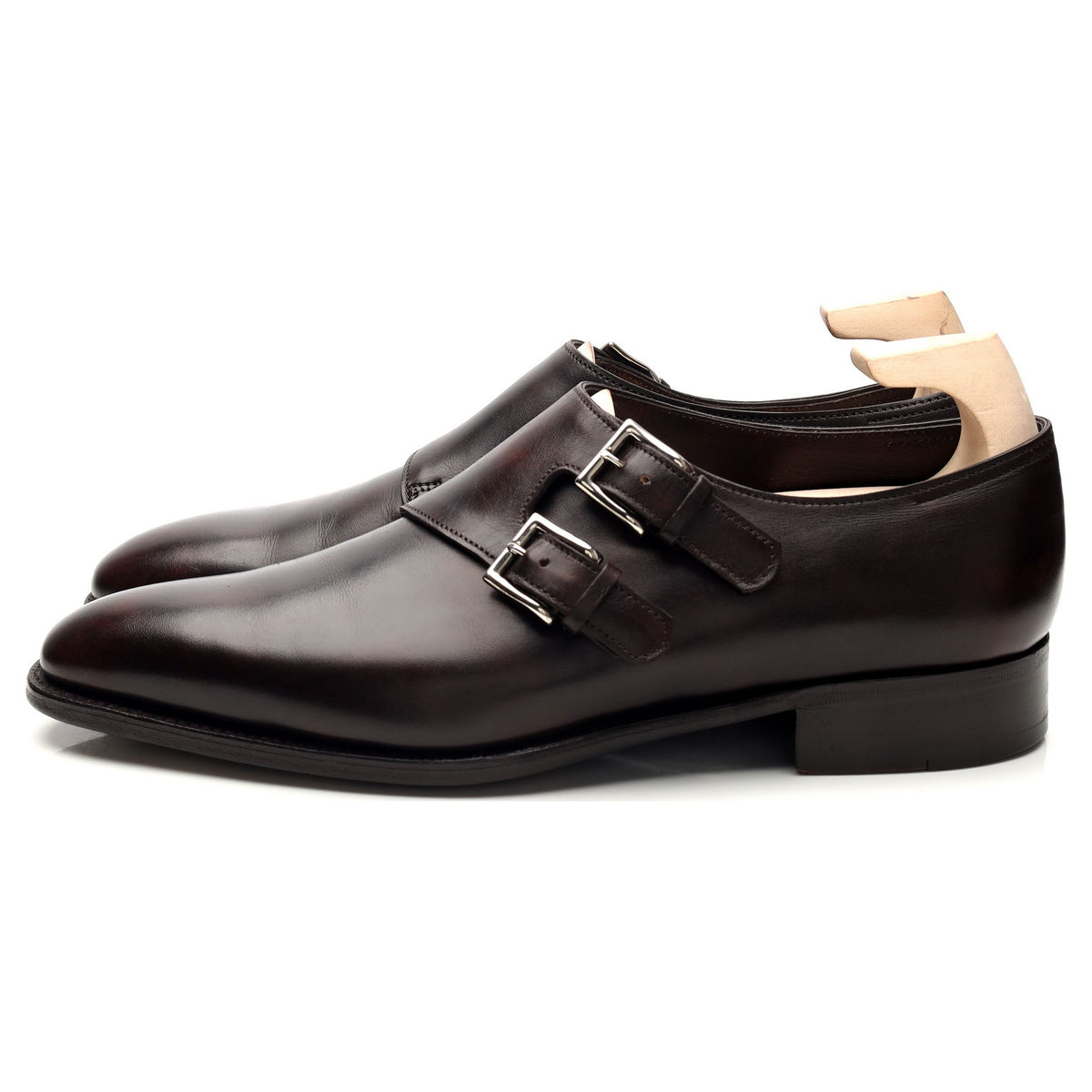 &#39;Chapel&#39; Dark Brown Leather Double Monk Strap UK 7 E