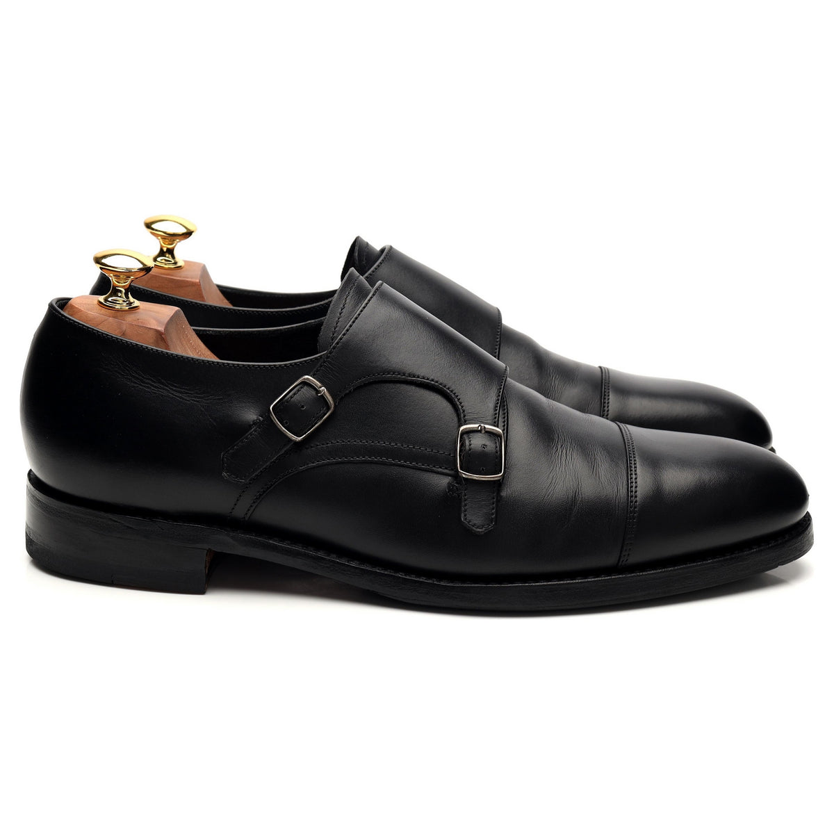 1880 &#39;Cannon&#39; Black Leather Monk Strap UK 9.5 F