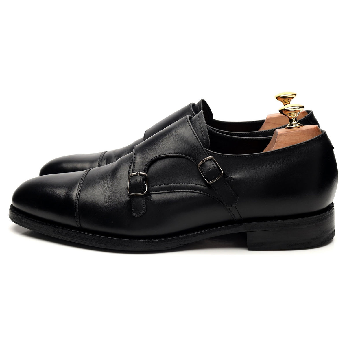 1880 &#39;Cannon&#39; Black Leather Monk Strap UK 9.5 F