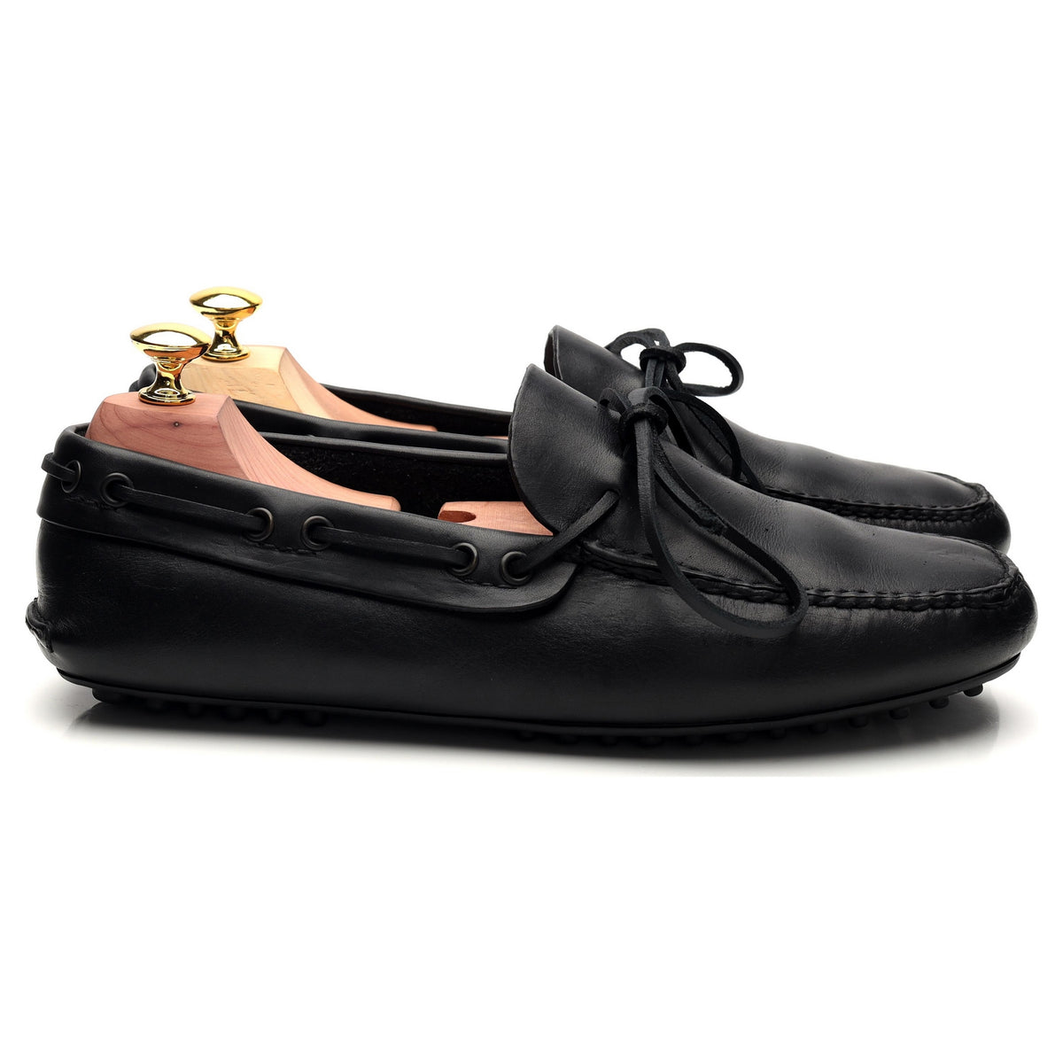 Black Leather Driving Loafer UK 7