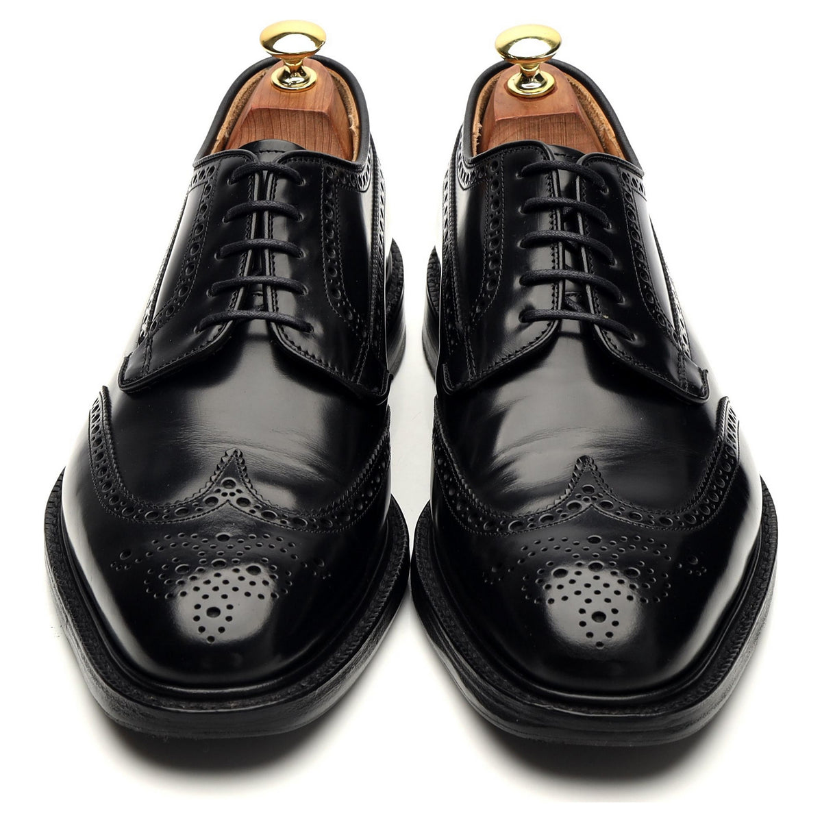 &#39;Grafton&#39; Black Leather Derby Brogue UK 8 G