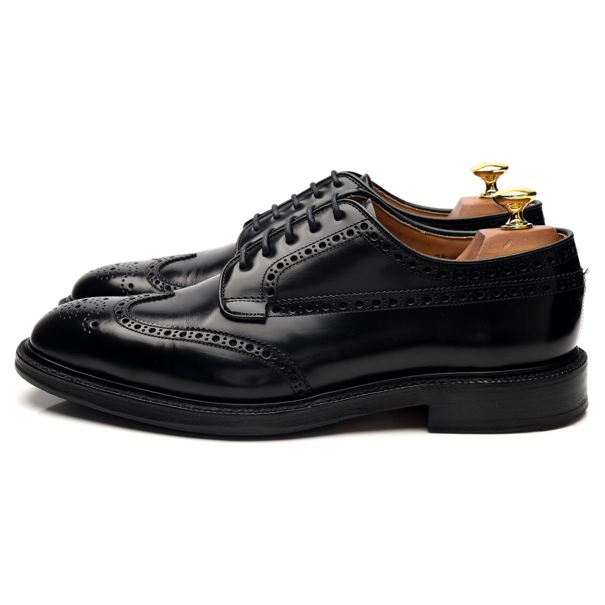 &#39;Grafton&#39; Black Leather Derby Brogue UK 8 G