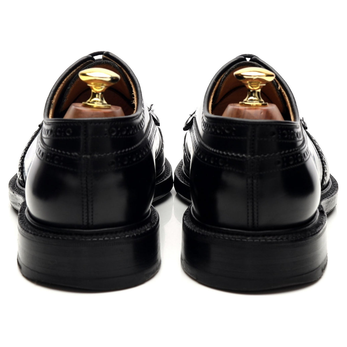 &#39;Grafton&#39; Black Leather Derby Brogue UK 8 G