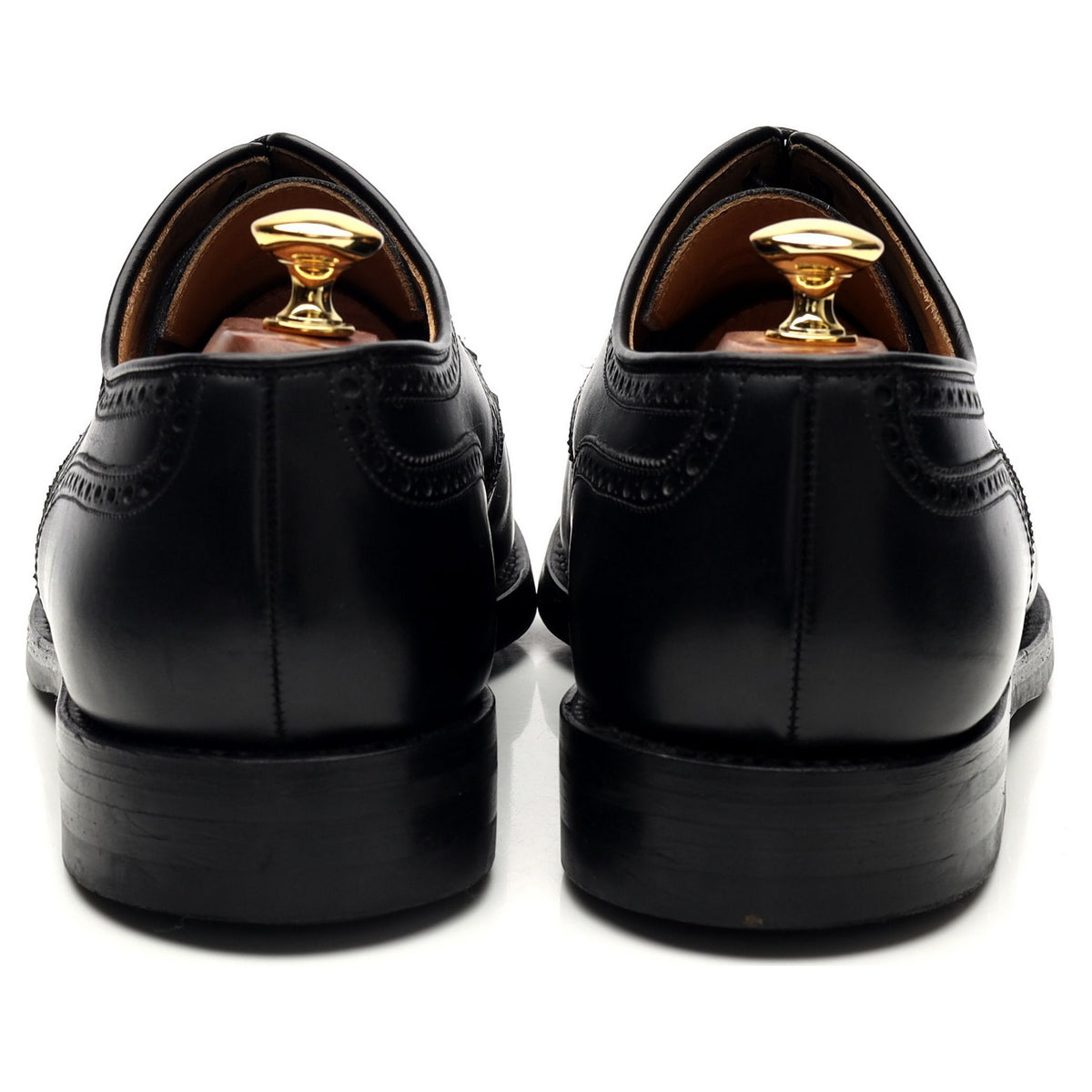 &#39;Swansea&#39; Black Leather Derby Brogue UK 9.5 G