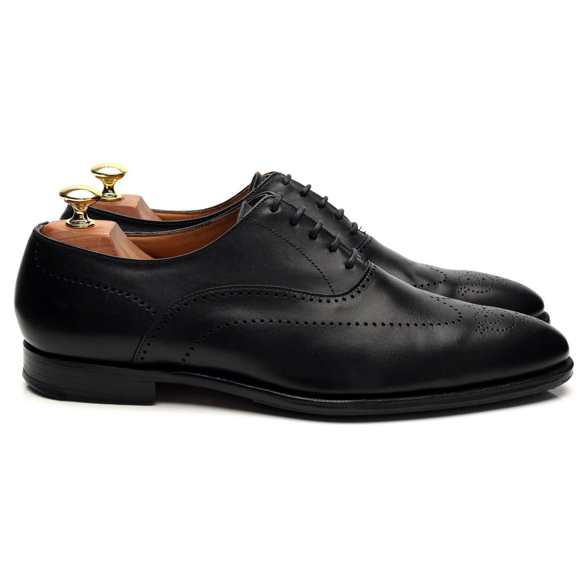 &#39;Weybridge&#39; Black Leather Oxford Brogue UK 8.5 E