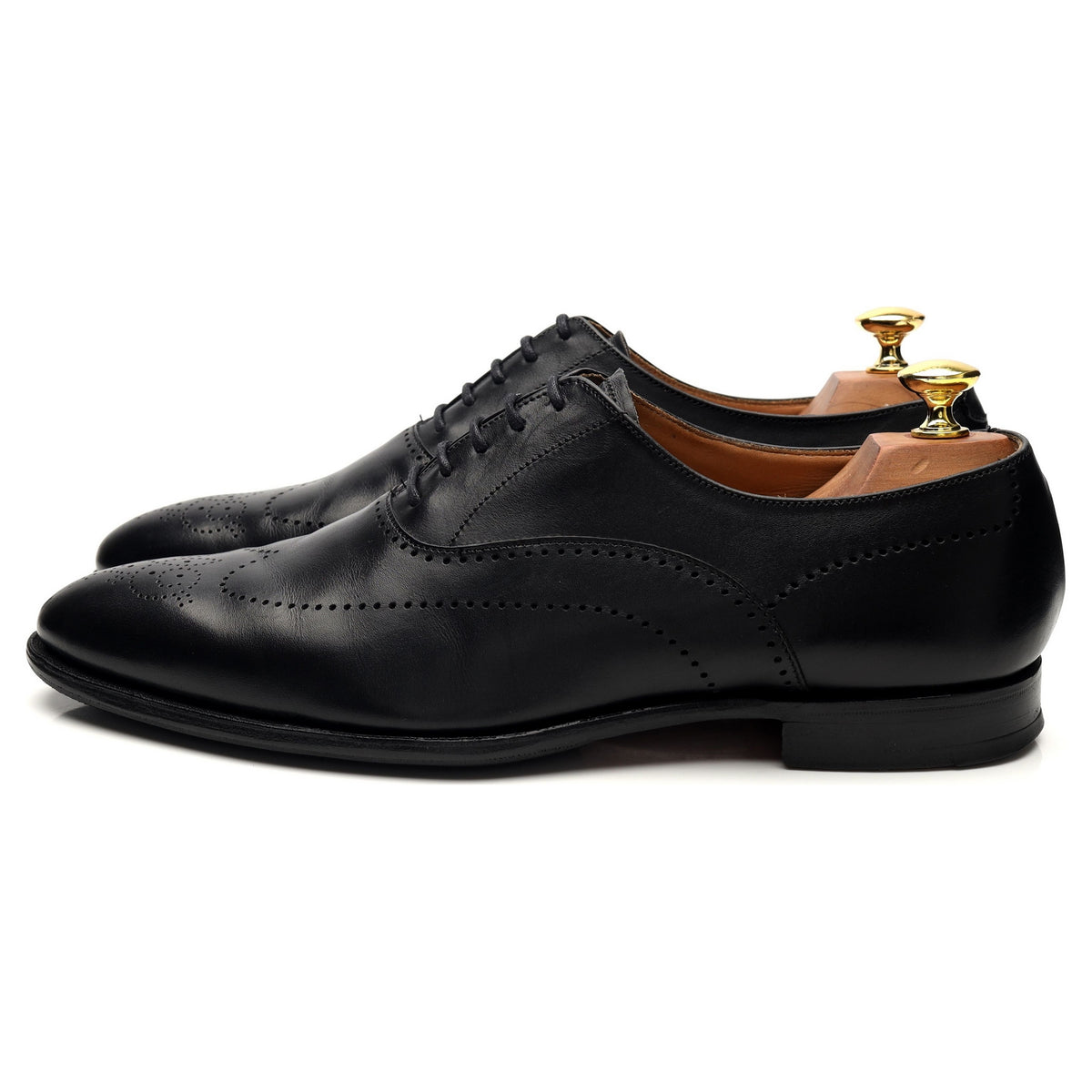 &#39;Weybridge&#39; Black Leather Oxford Brogue UK 8.5 E