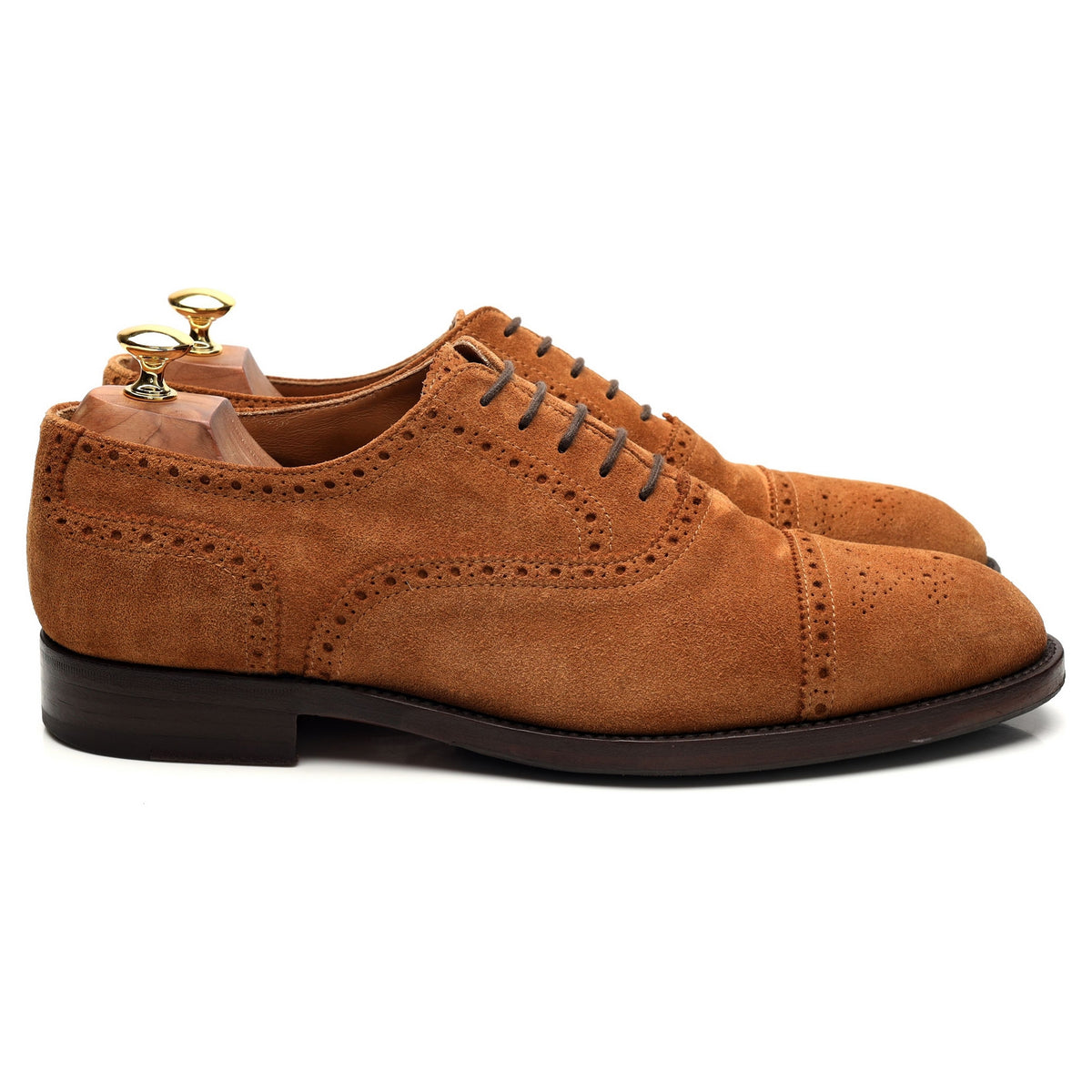 &#39;Cavadent&#39; Tan Brown Suede Oxford Brogue UK 10.5 EU 44.5