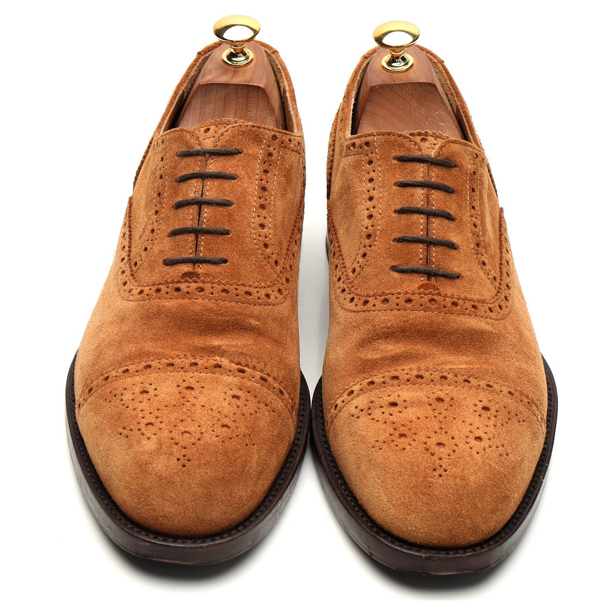 &#39;Cavadent&#39; Tan Brown Suede Oxford Brogue UK 10.5 EU 44.5