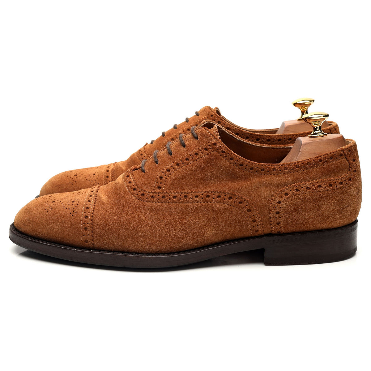 &#39;Cavadent&#39; Tan Brown Suede Oxford Brogue UK 10.5 EU 44.5