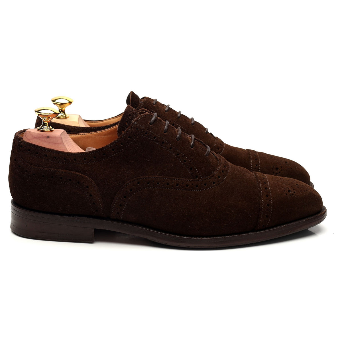 &#39;Kensington&#39; Brown Suede Oxford Brogue UK 7.5