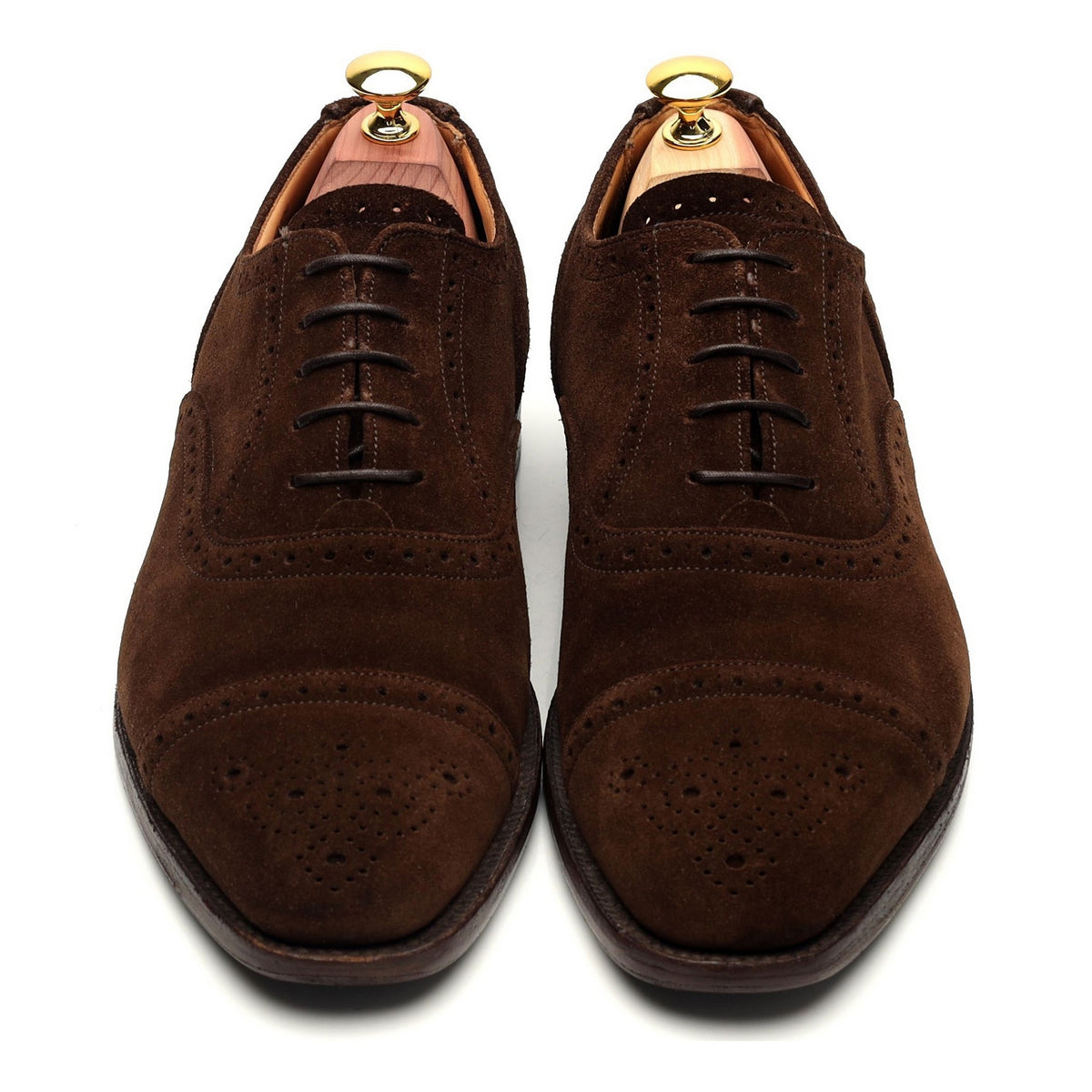 &#39;Kensington&#39; Brown Suede Oxford Brogue UK 7.5