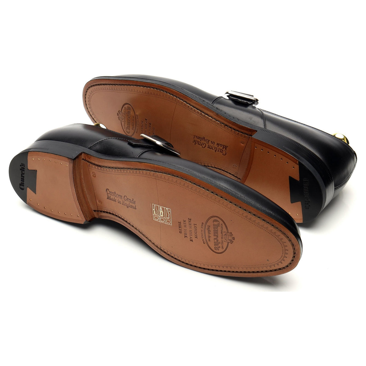 &#39;Westbury&#39; Black Leather Monk Strap UK 8 G