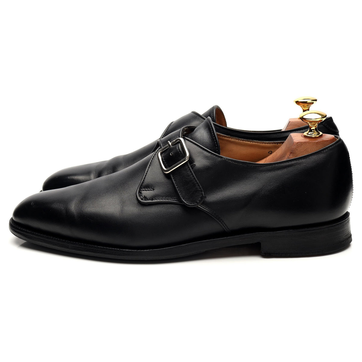 &#39;Mayfair&#39; Black Leather Monk Strap UK 9