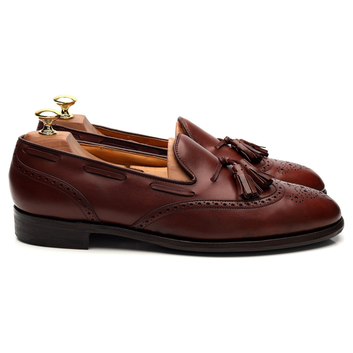 Brown Leather Tassel Loafer UK 8.5