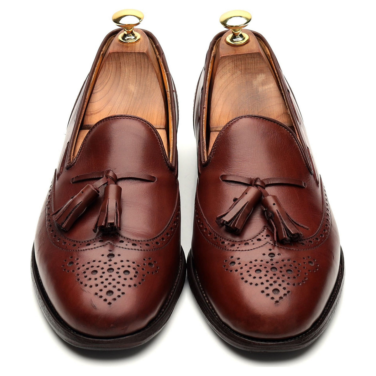 Brown Leather Tassel Loafer UK 8.5