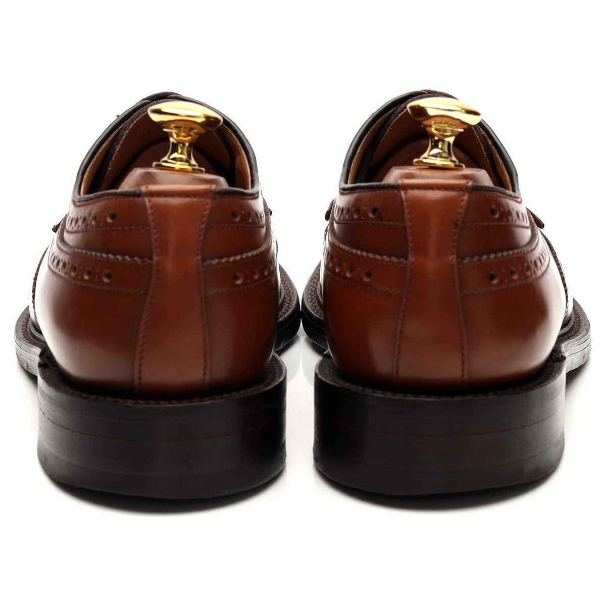 &#39;Braemar&#39; Tan Brown Leather Derby Brogue UK 6.5