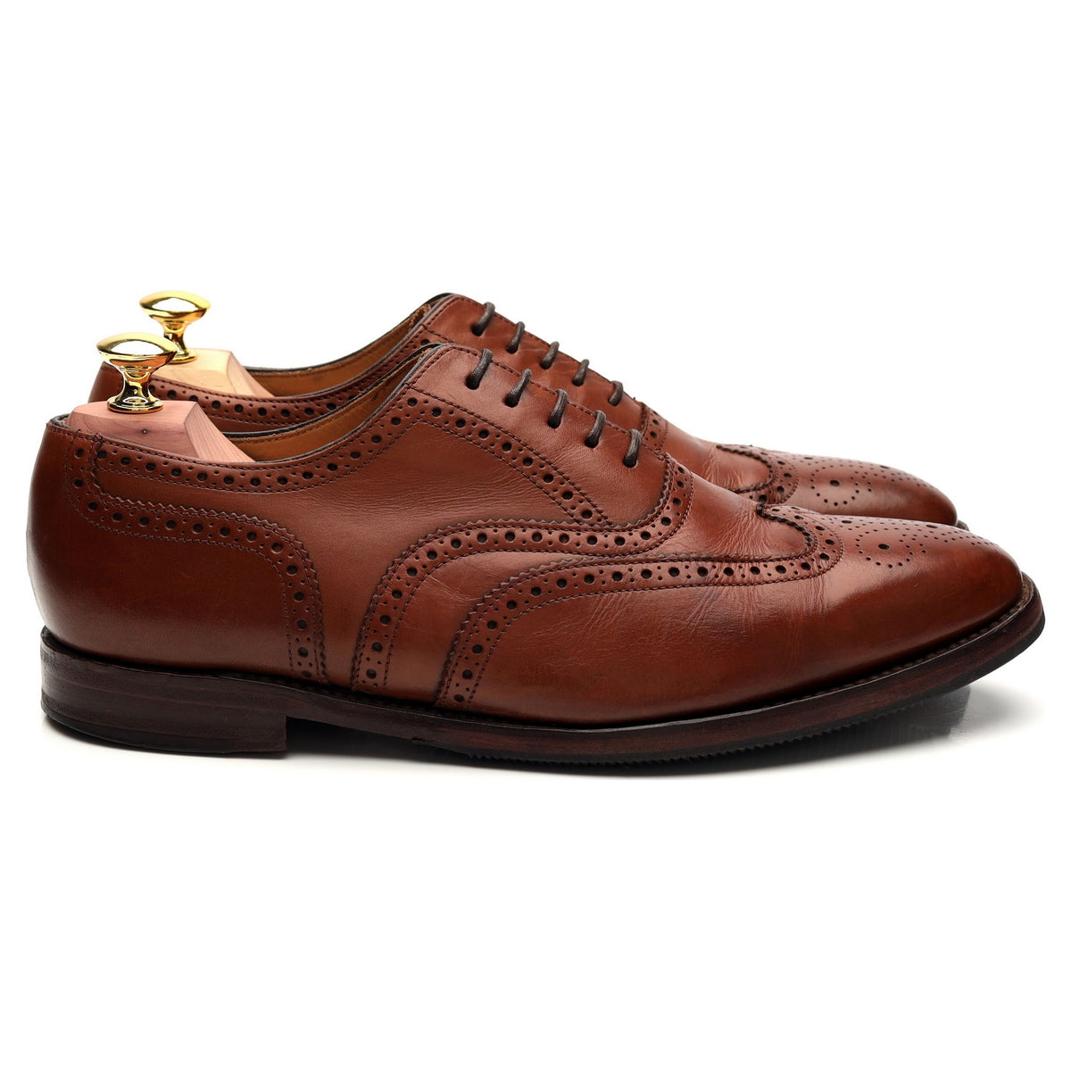 1880 &#39;Buckingham&#39; Tan Brown Leather Oxford Brogue UK 7 F