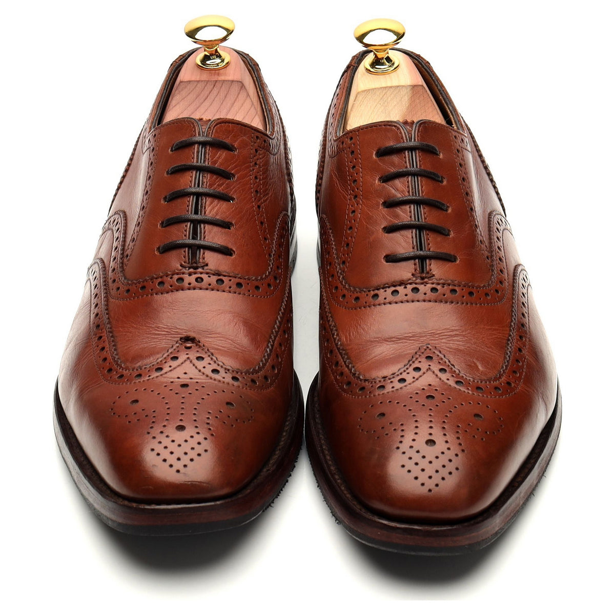 1880 &#39;Buckingham&#39; Tan Brown Leather Oxford Brogue UK 7 F