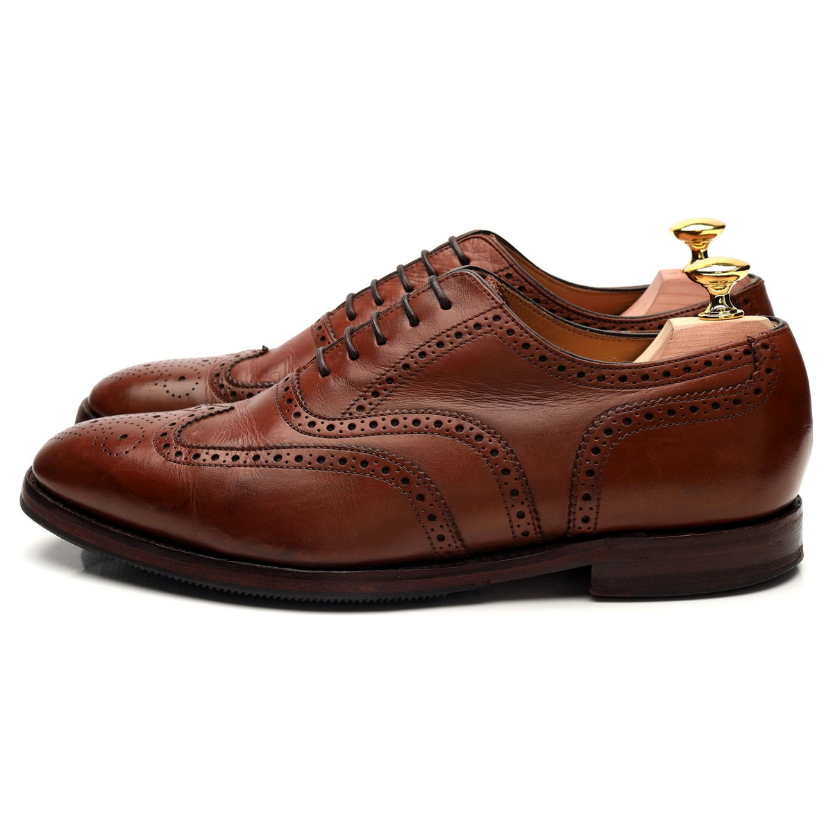 1880 &#39;Buckingham&#39; Tan Brown Leather Oxford Brogue UK 7 F