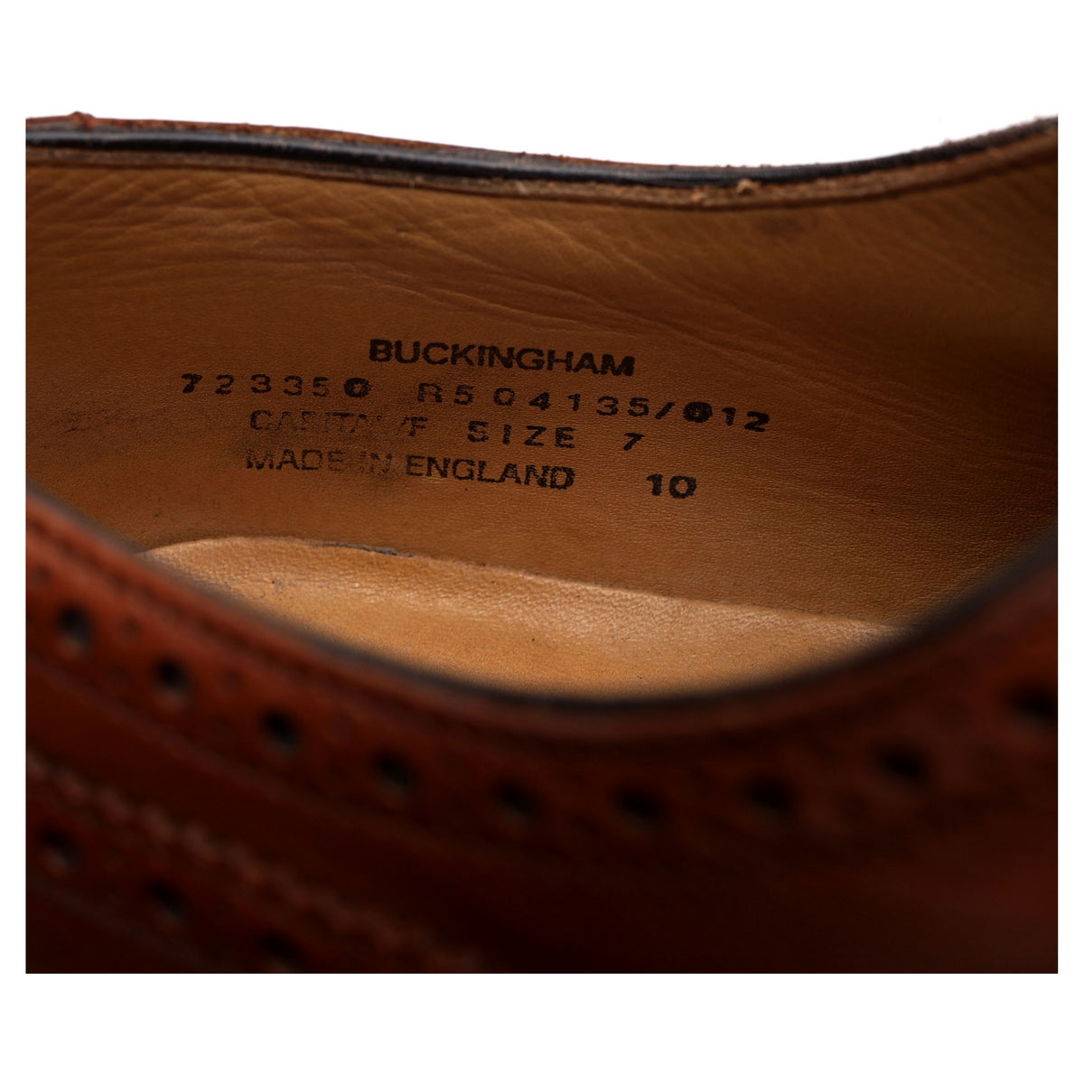 1880 &#39;Buckingham&#39; Tan Brown Leather Oxford Brogue UK 7 F