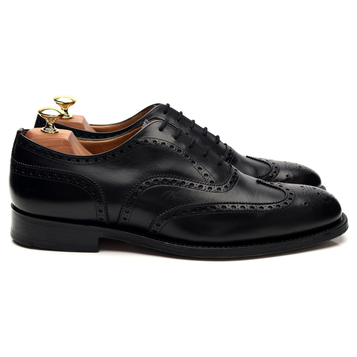 &#39;Chetwynd&#39; Black Leather Oxford Brogues UK 8 F