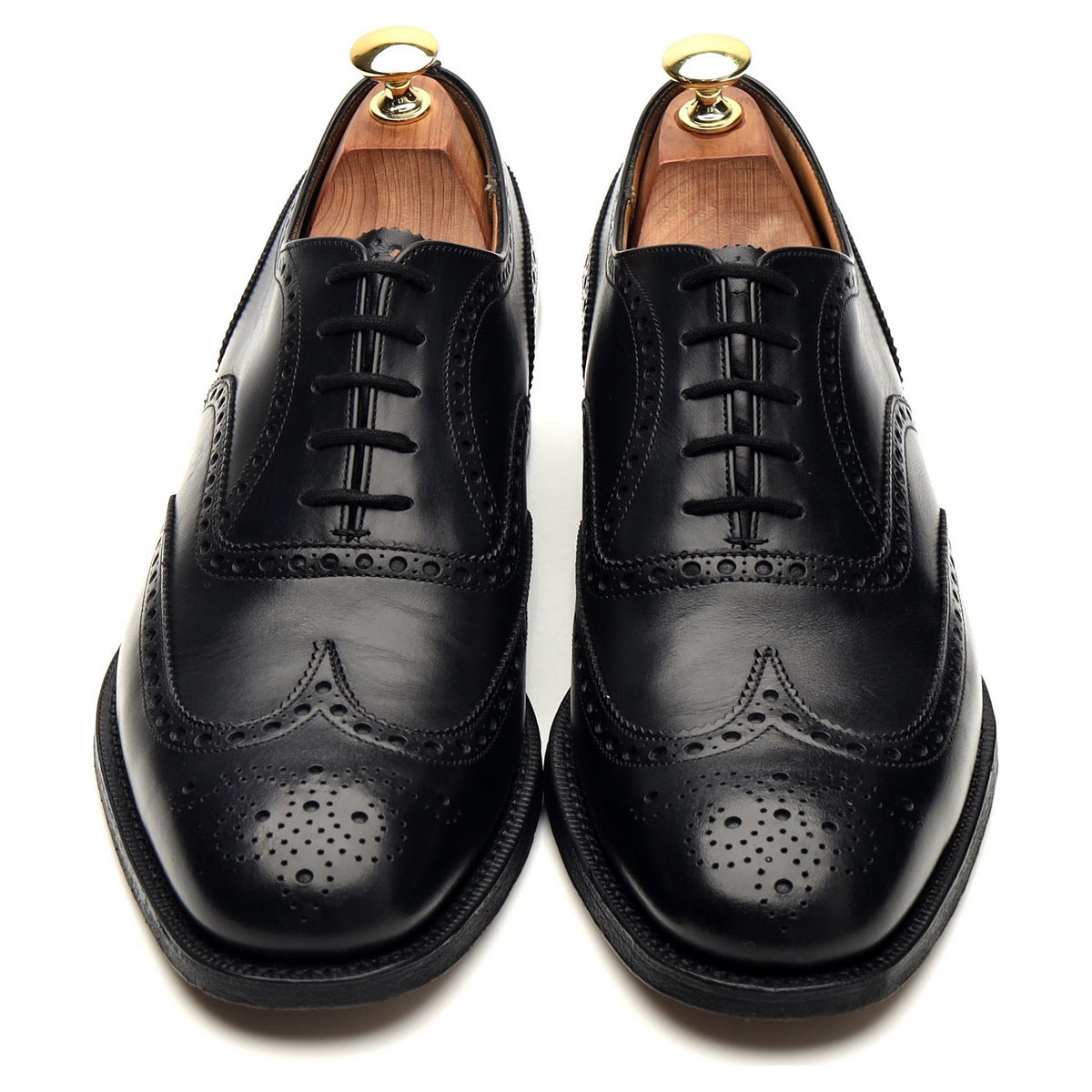 &#39;Chetwynd&#39; Black Leather Oxford Brogues UK 8 F