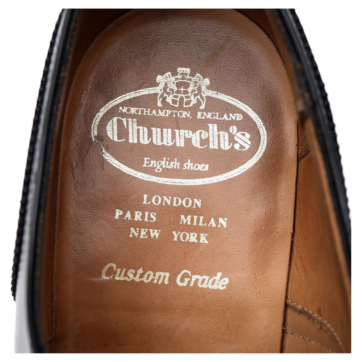 &#39;Chetwynd&#39; Black Leather Oxford Brogues UK 8 F