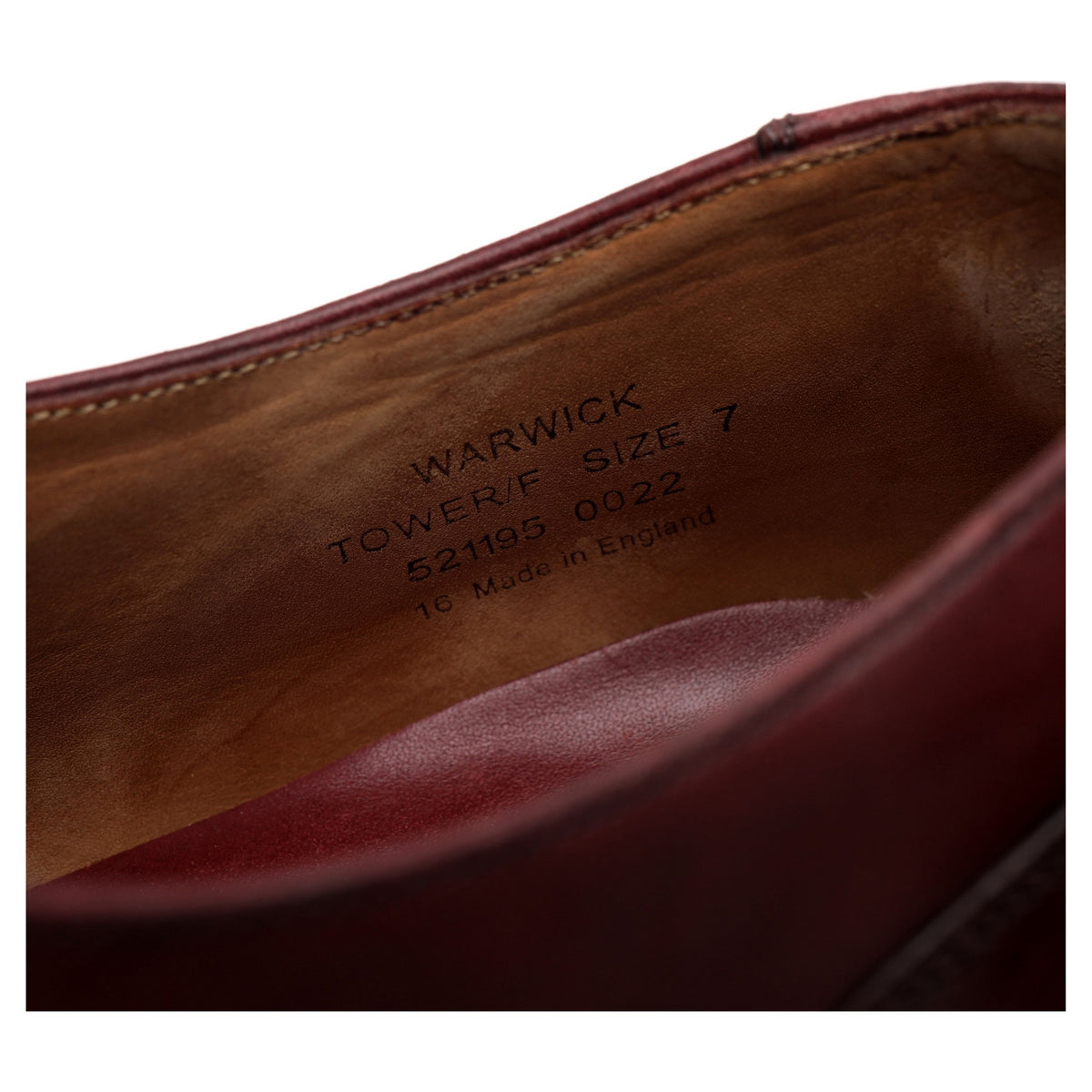 1880 Export Grade &#39;Warwick&#39; Burgundy Leather Oxford UK 7 F