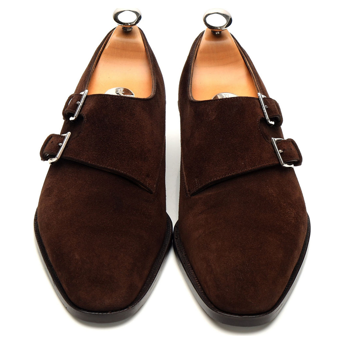 &#39;Chapel&#39; Dark Brown Suede Double Monk Strap UK 7 E