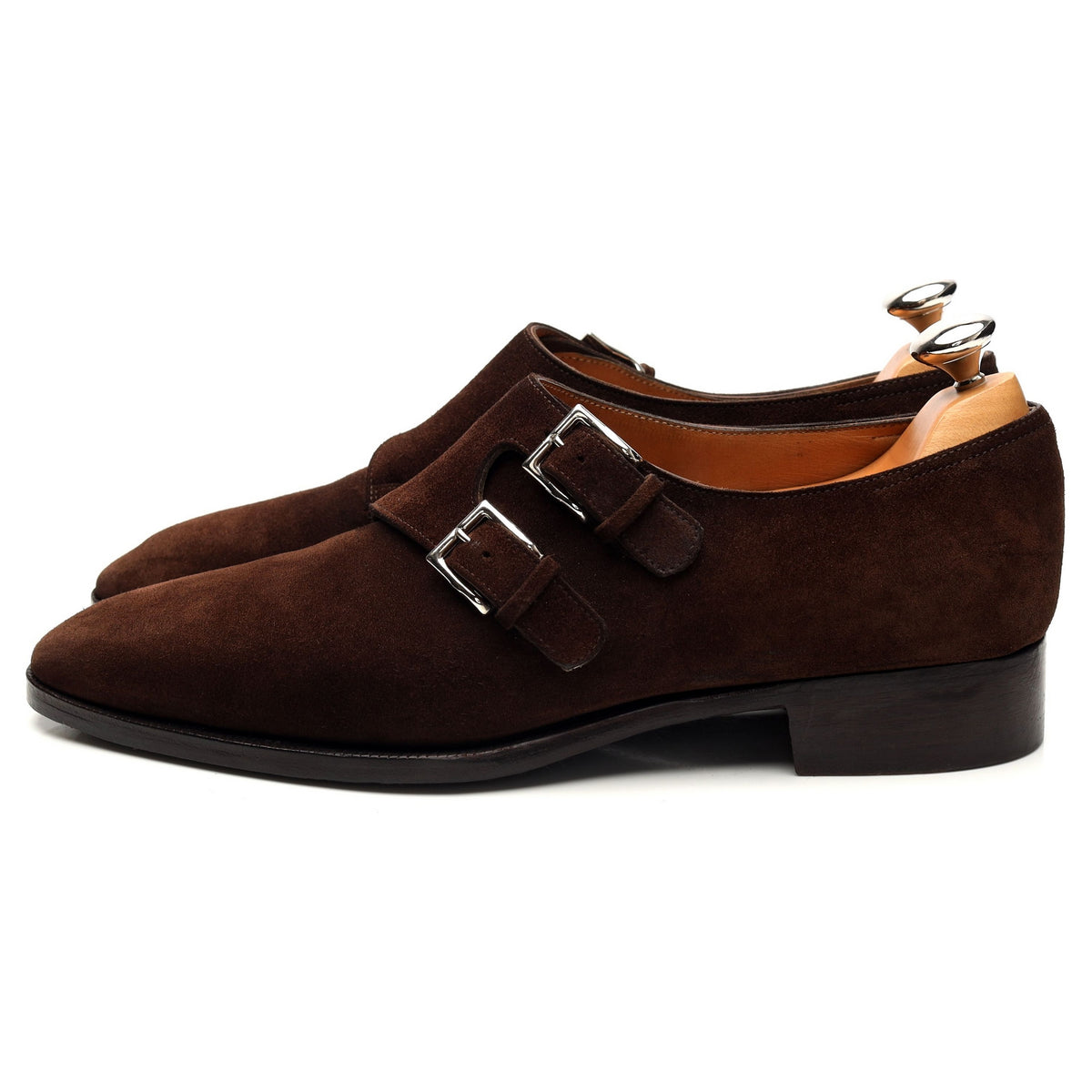 &#39;Chapel&#39; Dark Brown Suede Double Monk Strap UK 7 E