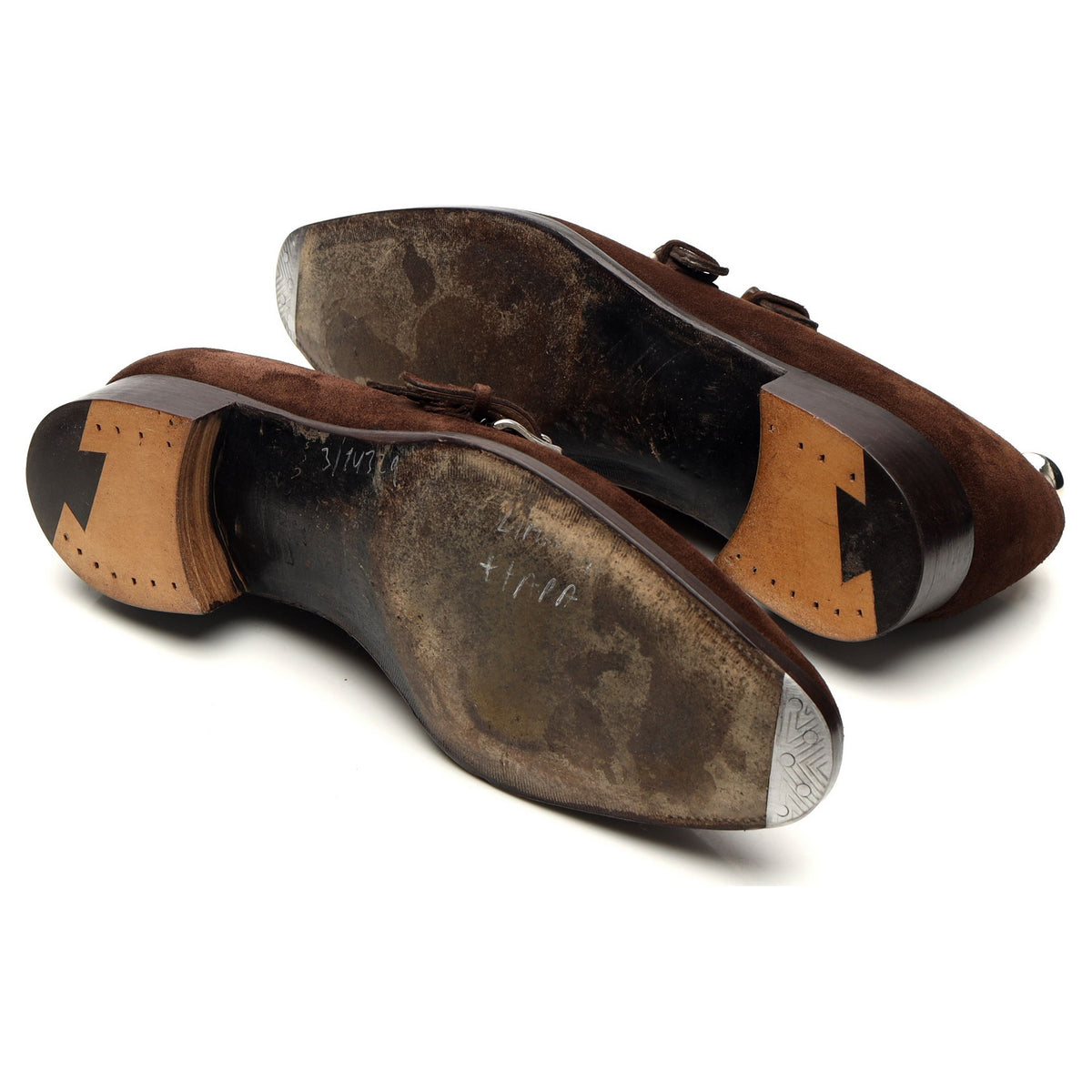 &#39;Chapel&#39; Dark Brown Suede Double Monk Strap UK 7 E