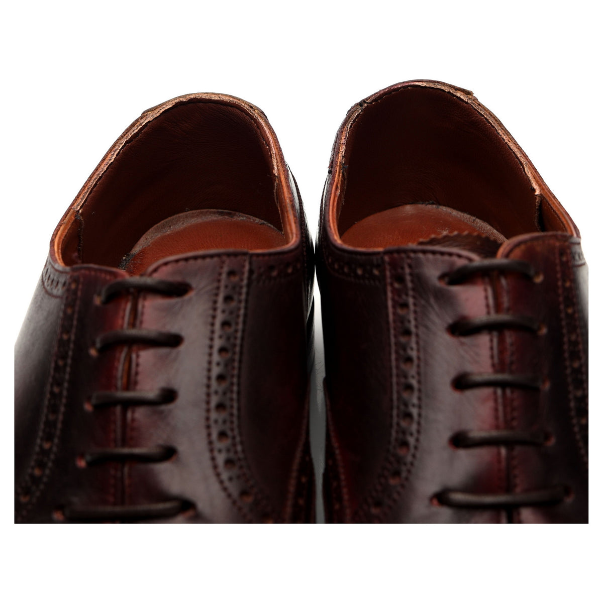 &#39;Reuben&#39; Burgundy Leather Oxford Brogue UK 9 E