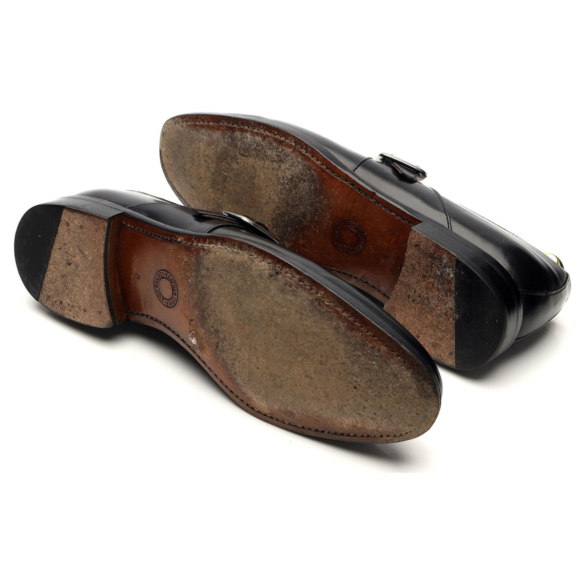 &#39;Ranscombe&#39; Black Leather Monk Strap UK 8 F