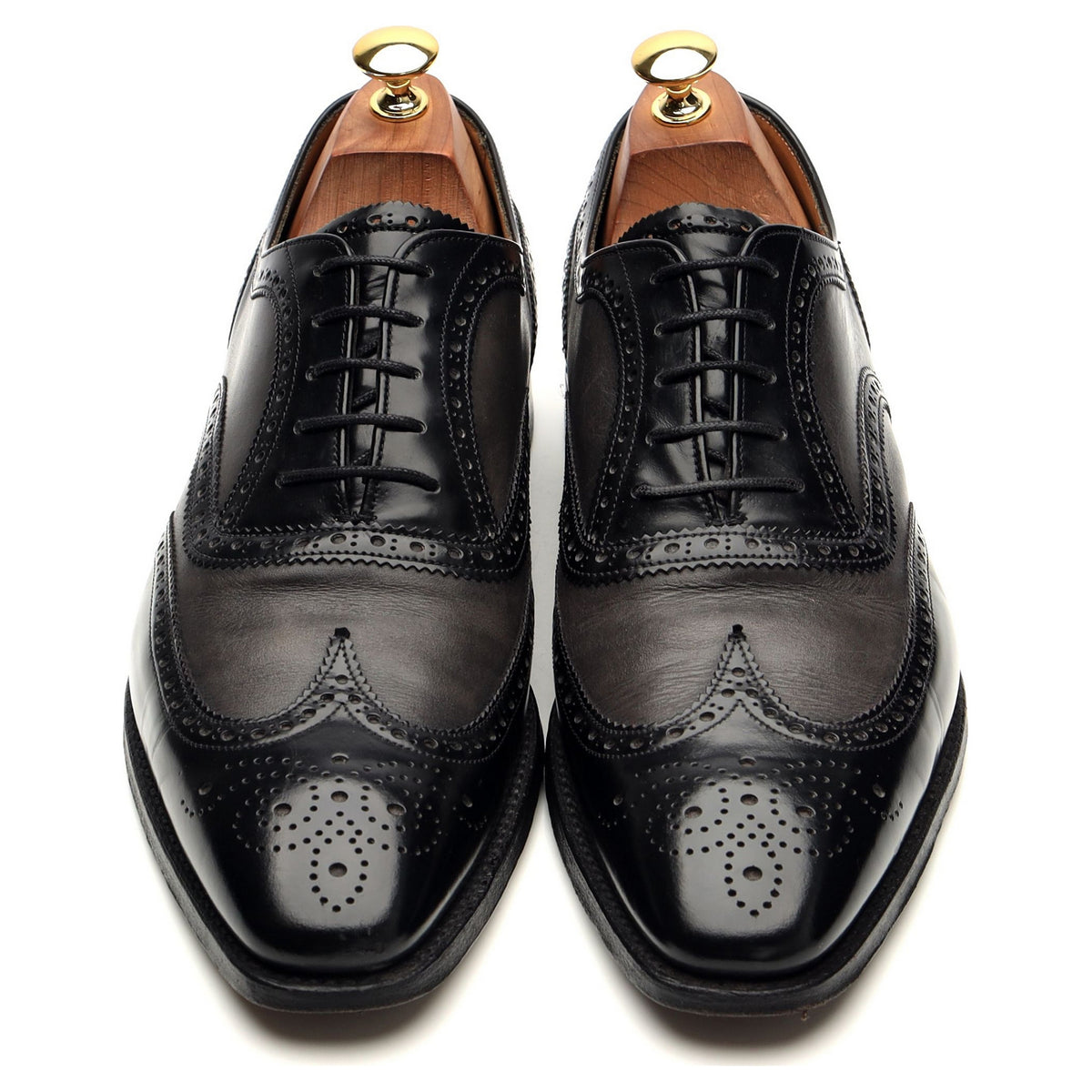 Herring &#39;Jason&#39; Black / Grey Leather Oxford Brogues UK 9 F