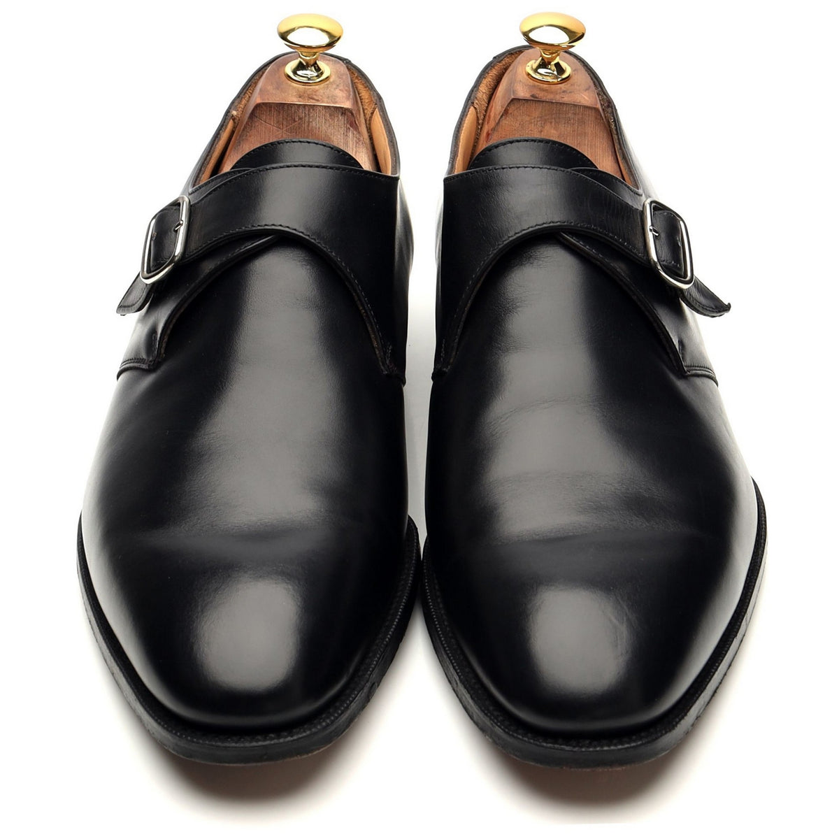 &#39;Orford&#39; Black Leather Monk Strap UK 11 F