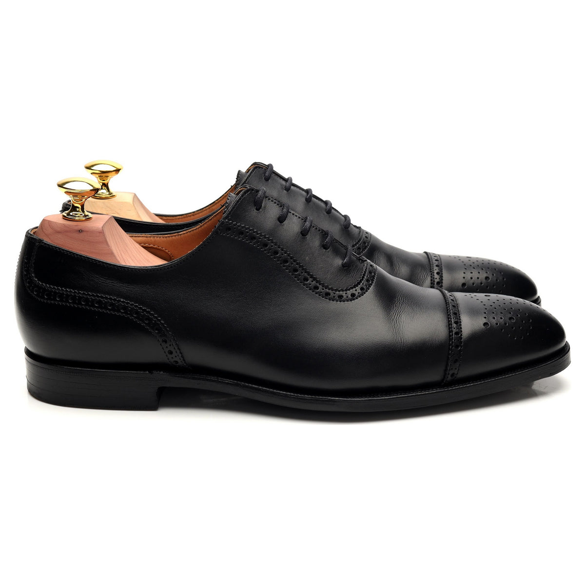 &#39;Adam&#39; Black Leather Oxford Brogues UK 7.5 E