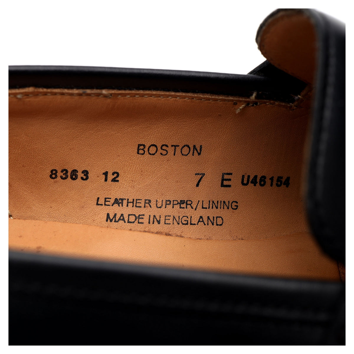 &#39;Boston&#39; Black Leather Loafers UK 7 E