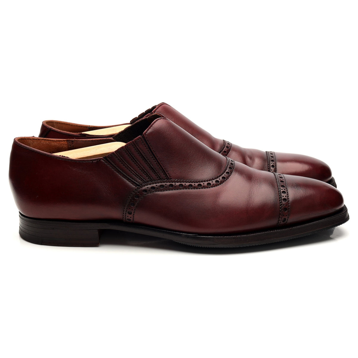 &#39;Jack&#39; Burgundy Leather Lazyman Slip On Loafers UK 7 E