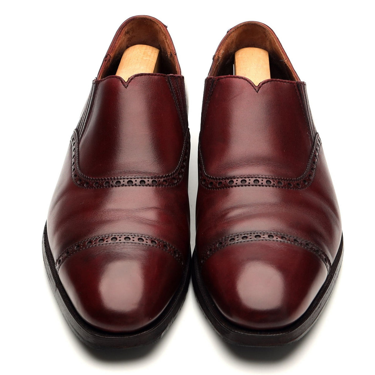 &#39;Jack&#39; Burgundy Leather Lazyman Slip On Loafers UK 7 E