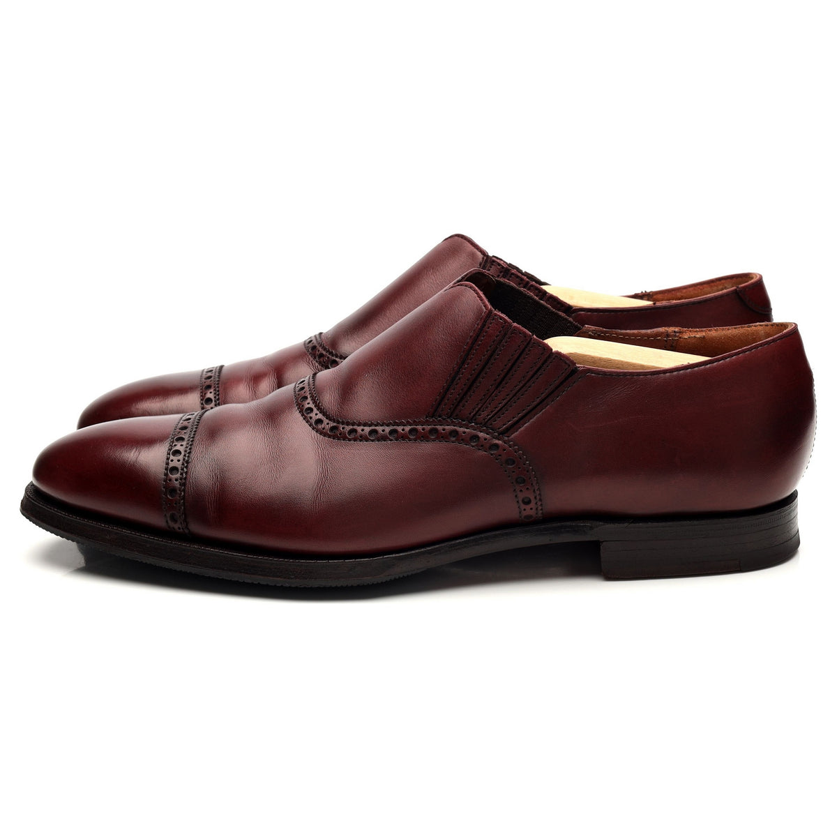 &#39;Jack&#39; Burgundy Leather Lazyman Slip On Loafers UK 7 E