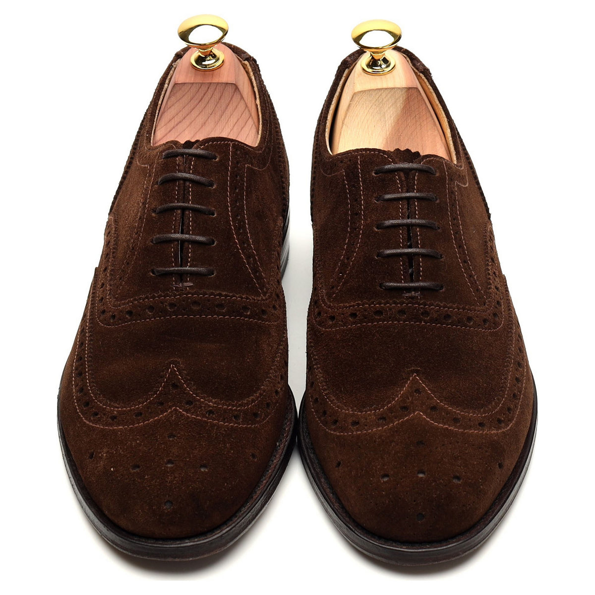 &#39;758&#39; Dark Brown Suede Oxford Brogues UK 7 F